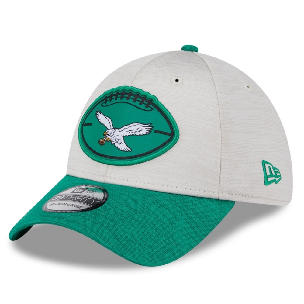 NWT New Era Philadelphia Eagles 39THIRTY Flex Fit Hat Stone Green M/L NFL Cap